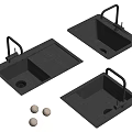 Modern Black Kitchen Sinks With Faucet And Decorative Balls Design