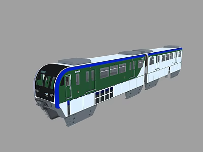 Modern Green And White Bus With Blue Accent Streamlined Front And Multiple Passenger Windows 3d model