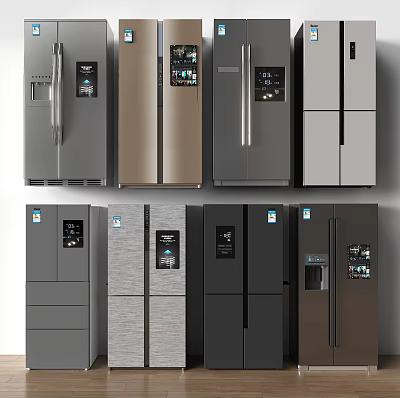 Modern refrigerator-off refrigerator three-door refrigerator 3d model