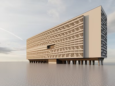 Copying Corbusier Architecture Marseille Apartment 3d model