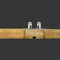 Cartoon Scenery Of Ancient Fortress Model With Walls Towers Staircases And Passages
