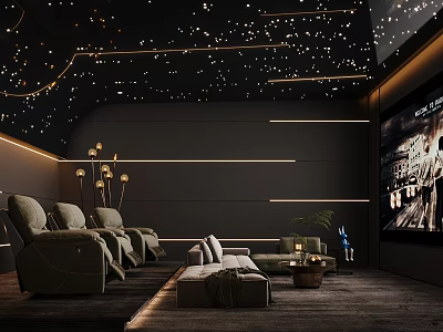 modern video room 3d model