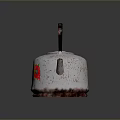 Vintage Kettle With Red Double Happiness Characters And Weathered Surface Design 3d model