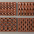 Red Brick Decorative Partitions With Various Intricate Lattice Design Patterns 3d model