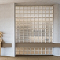 Modern glass brick partition 3d model