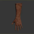 Red Human Hand Organ Model with Realistic Skin Texture and Fine Hair Details