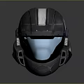 Sleek Futuristic Gray Helmet With White Stripe Transparent Visor And Mechanical Parts