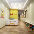 Colorful Indoor Kids Fitness Area with Tunnel Slide Mats Green Yellow Flooring and POWER Wall Sign
