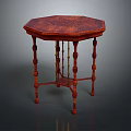 Elegant Octagonal Mahogany Table With Carved Legs And Classic Design