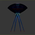 Transparent Jellyfish Shaped Game Movie Character With Blue Legs Red Tips And Complex Interior