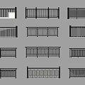 Stylish Metal Fence Designs With Various Patterns And Horizontal Slats 3d model