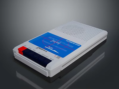 White Computer External Modem With Blue Label Ventilated Top And Red Black Ports 3d model