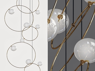 Modern chandelier drops 3d model