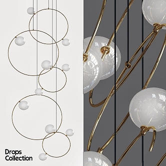 Modern chandelier drops 3d model