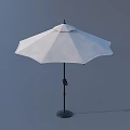 White Canopy Patio Umbrella With Black Pole And Sturdy Outdoor Base
