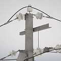 Essential Road Facilities Supporting Electrical Networks With Utility Poles And Power Lines 3d model