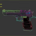 Modern Tactical Pistol With Metallic Body Black Grip And Silver Finish Design