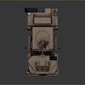 Tan Armored Military Vehicle With Roof Mounted Equipment Antenna Tinted Windows And Black Wheels