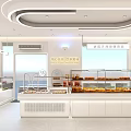 Modern Bakery Specialty Store With Fresh Bread Pastries And Glass Display Counters