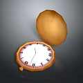 Vintage Open Pocket Watch With Roman Numeral Dial And Gold Case
