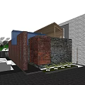 Boutique Guesthouse Building With Brick Structure Rusted Steel Plate Wall And Wooden Roof
