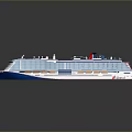 Elegant Modern Cruise Ship With Multiple Decks Red Accents And Amenities