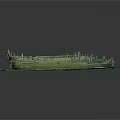 Ancient Shipwreck Model With Clear Hull Structure Green Base And Rusted Texture
