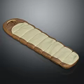 Portable Outdoor Camping Mat with Brown Frame and Beige Padded Sections for Comfortable Use
