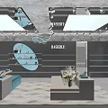 BAOERLII Shopping Mall Counter Modern Design With Display Shelves Product Display And Blue Accents