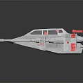 Futuristic 3D Spacecraft Model With White And Red Aerospace Design For Space Exploration