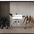 Robot Dolls Collection Displaying Different Colored Mechanical Figures In Standing Poses 3d model