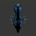 Vibrant Blue Purple Gradient Deer With Glowing Antlers And Striped Body On Grey Background