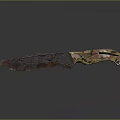 Artistic Decorative Knife With Hollowed Out Blade And Colorful Camouflage Handle