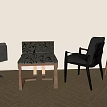 Four Stylish Dining Chairs In Various Designs With Wooden Metal Frames And Patterned Seats