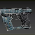 Futuristic Sci Fi Pistol With Blue Black Design And Detailed Modern Components