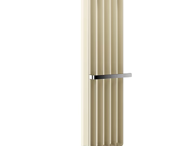 Beige Vertical Radiator With Modern Design And Metal Rail For Home Heating 3d model