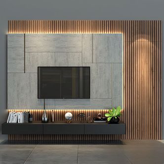 TV background wall TV 3d model