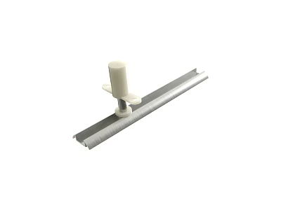 Metal Strip With White Plastic Mounting Component Durable Hardware Accessory For Fixing 3d model