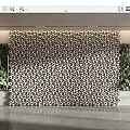 Modern background wall public area green background wall 3d model