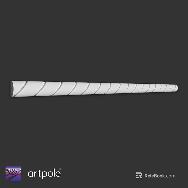 Long White Spiral Component Featuring Helical Design For Industrial Applications 3d model 