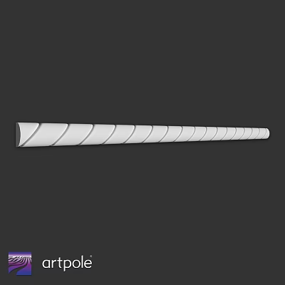 Long White Spiral Component Featuring Helical Design For Industrial Applications 3d model