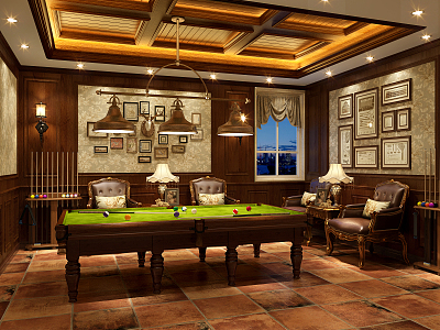 Villa Billiards Room American Billiards Room 3d model