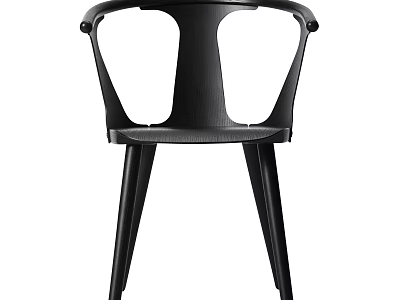 Modern Black Leisure Chair With Unique Armrest And Sleek Leg Structure Design 3d model
