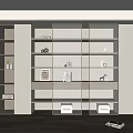 Modern Bookcase Cream Bookcase 3d model