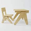 Wooden Children's Table with Chair Simple Design for Kids Study Room