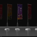 Colorful Promotional Flags With Chinese Text And Vibrant Patterns For Outdoor