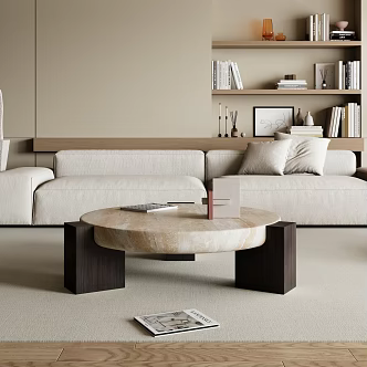 Modern living room marble coffee table 3d model
