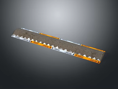 Long Strip Saw Blade With Orange White Color And Sharp Tooth Design For Industrial Use 3d model