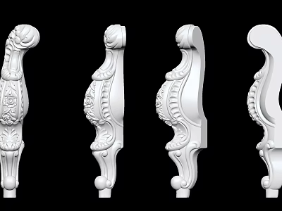 Ornate White Carved Partition Designs With Detailed Patterns For Interior Decoration 3d model