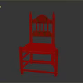 Traditional Wooden Office Chair With Woven Seat And Carved Backrest Classic Design